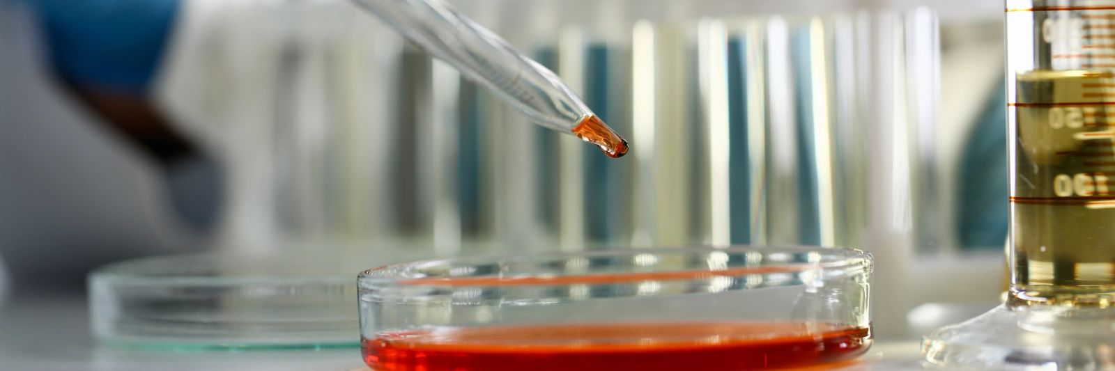 Formulation sample being pipetted in the applications lab