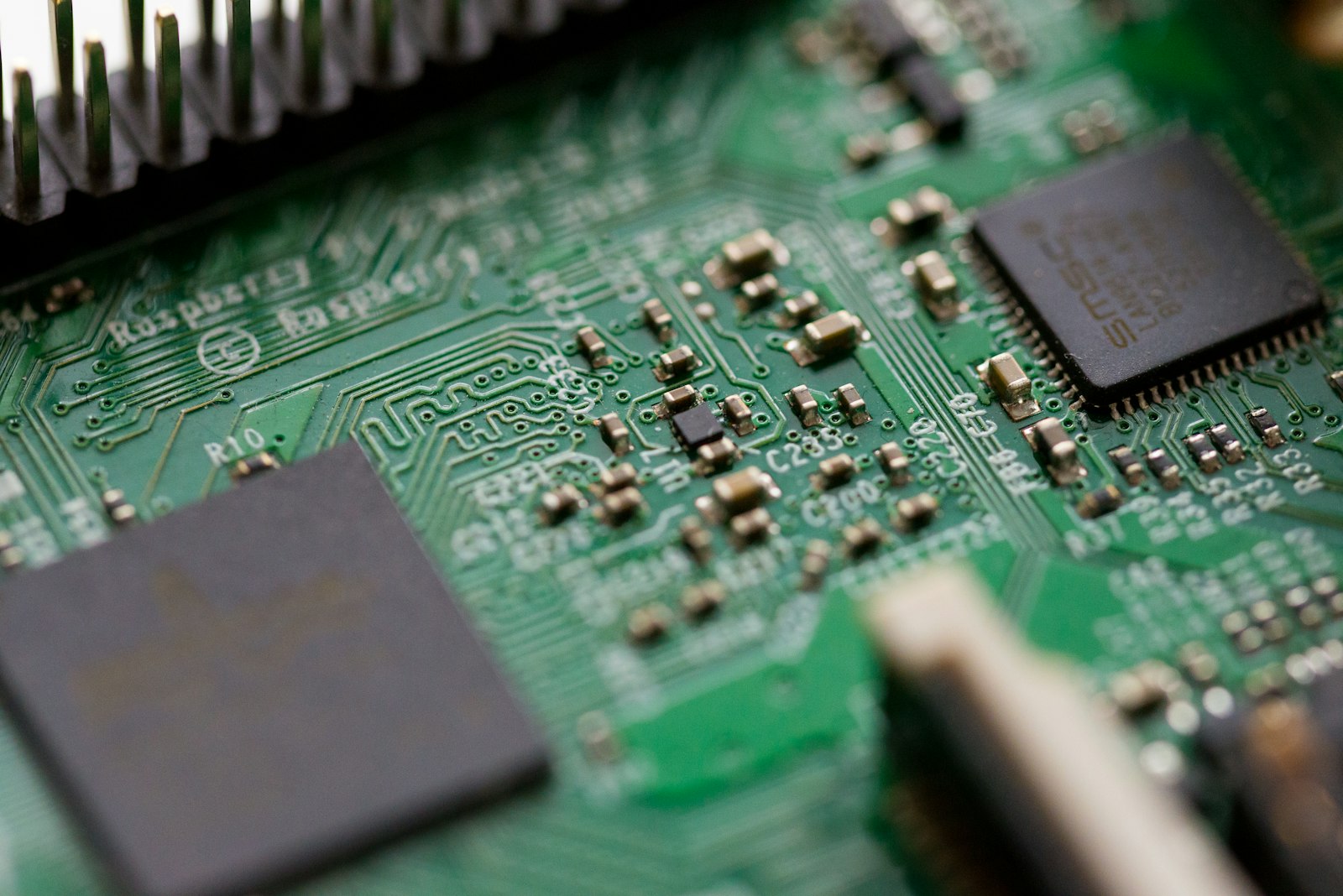Fine circuit detail examined for surface texturing and marking
